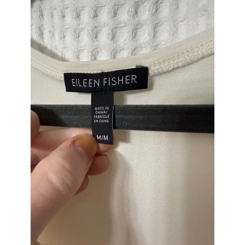 Eileen Fisher Silk Cream White Sleeveless Tank Top Sz Med - Picture 2 of 4